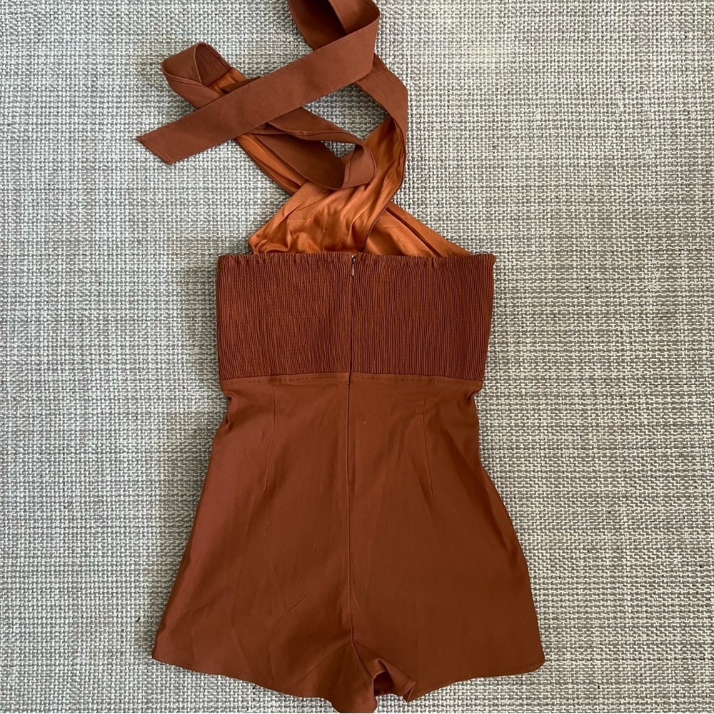Fashion Nova Orange Cross Halter Playsuit - Picture 5 of 6